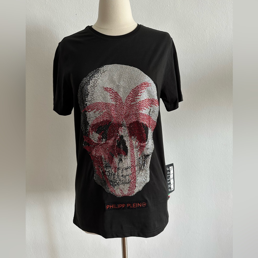 Philipp Plein T-Shirt Mtk3070 Mit Strasssteinen-Aufdruck
